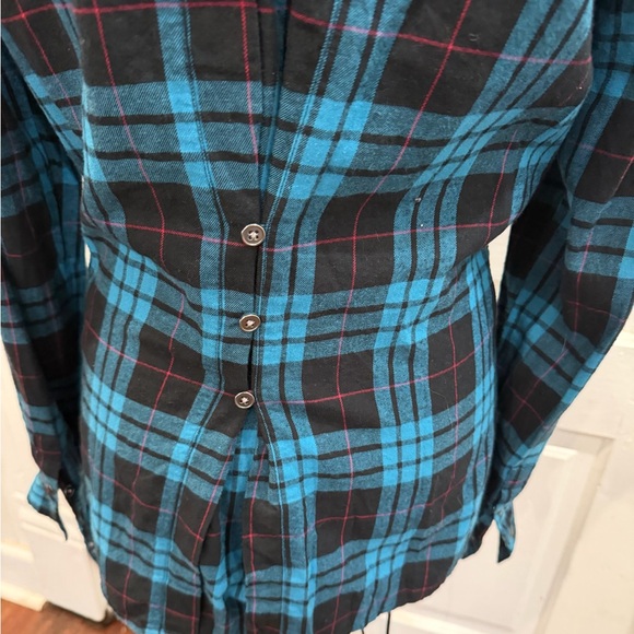 Harley Davidson Motorcycles Embroidered Logo Snap Button Back Flannel Sz M - Picture 11 of 14